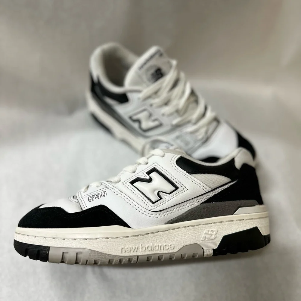 New Balance Kids' Black and White Sneakers
